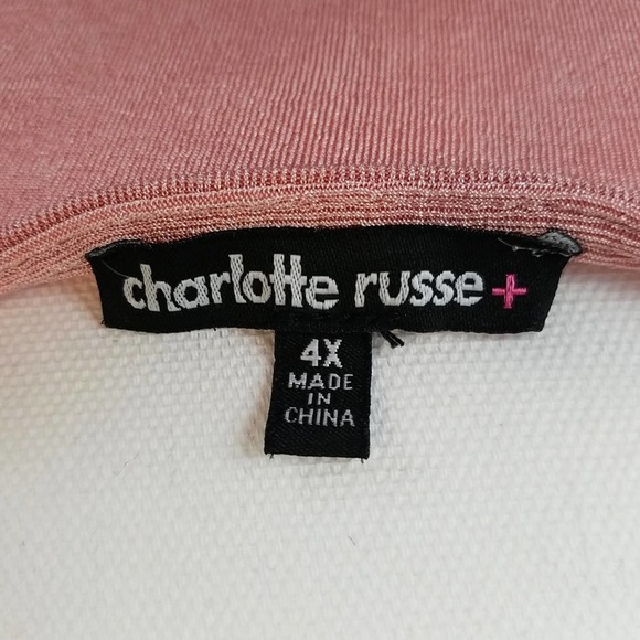 Charlotte Russe+ Rouched Front Pink Top Junior’s 4X - Picture 3 of 5